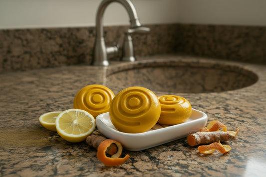 Goats Milk Turmeric ,Lemon & Orange Facial Soap (Round ) 3.5oz