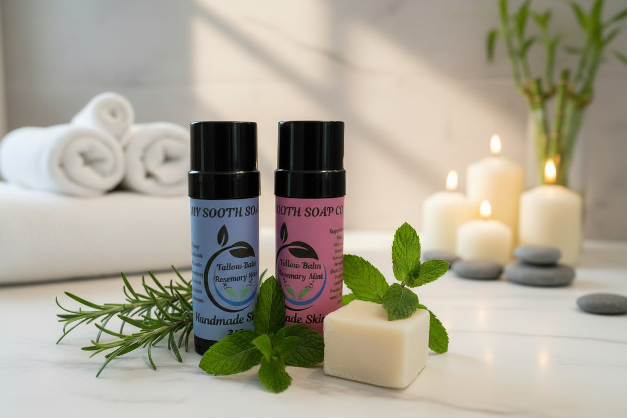 Tallow Rosemary Mint, Lavender & Peppermint Roll on Balm